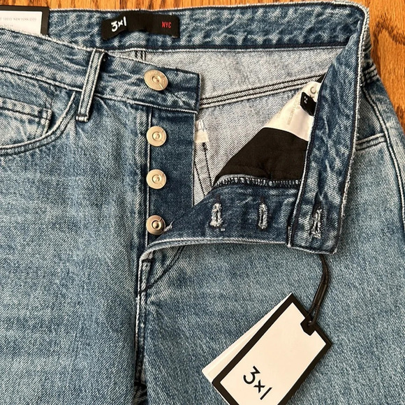 3x1 Boyfriend Jeans Ripped Knee Jeans Boyfriend Straight Grunge Size 24 - Picture 5 of 13